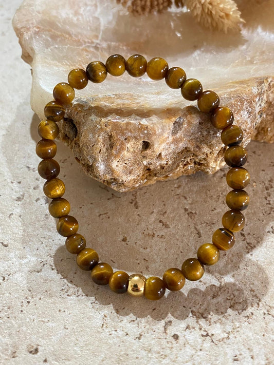 Bracelet pierres naturelles Oeil de Tigre "Protection"