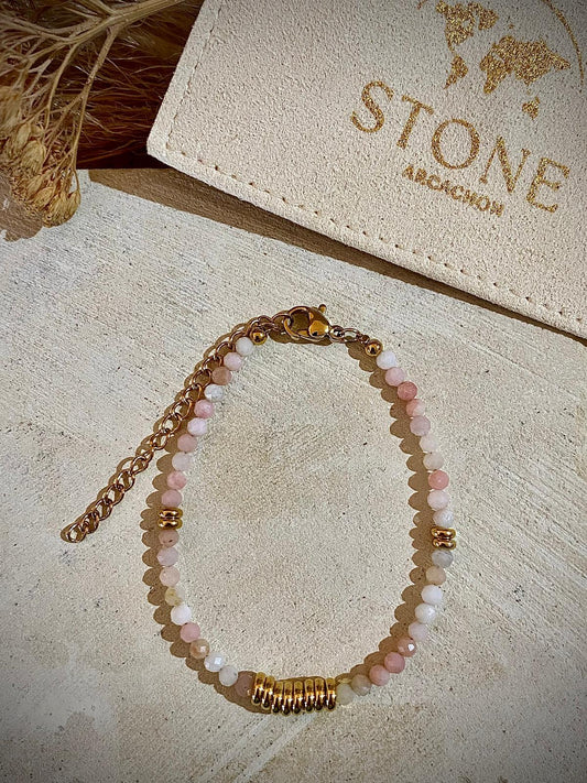 Bracelet fin réglable en Opale Rose "Emotions et Confiance"