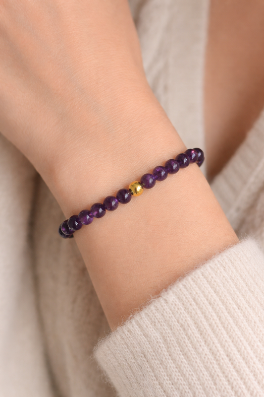Bracelet pierres naturelles Améthyste "Sommeil et relaxation"