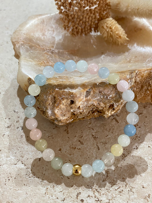 Bracelet pierres naturelles Morganite pour enfants