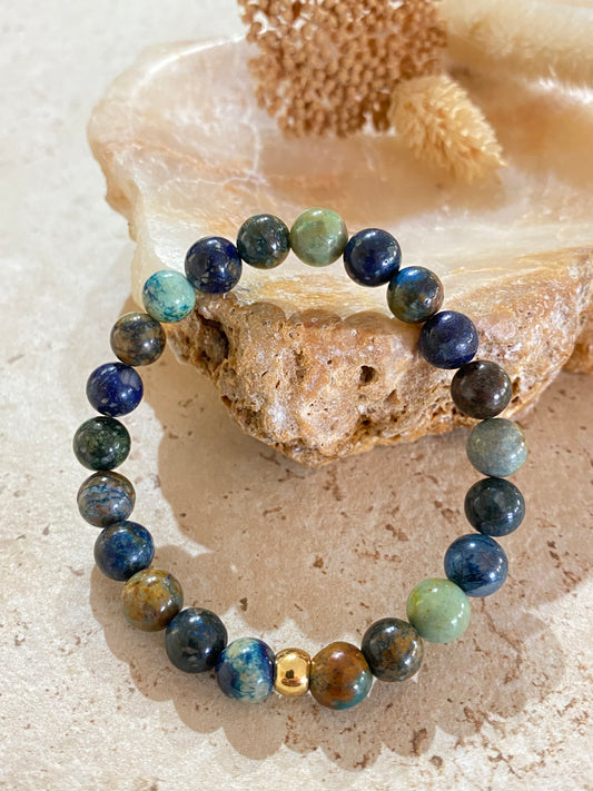 Bracelet pierres naturelles Chrysocolle "Anti-stress"