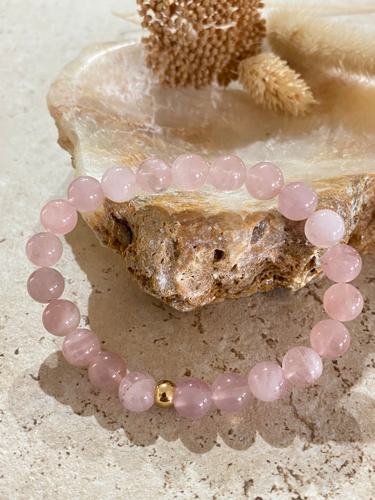 Bracelet pierres naturelles Quartz Rose pour enfants