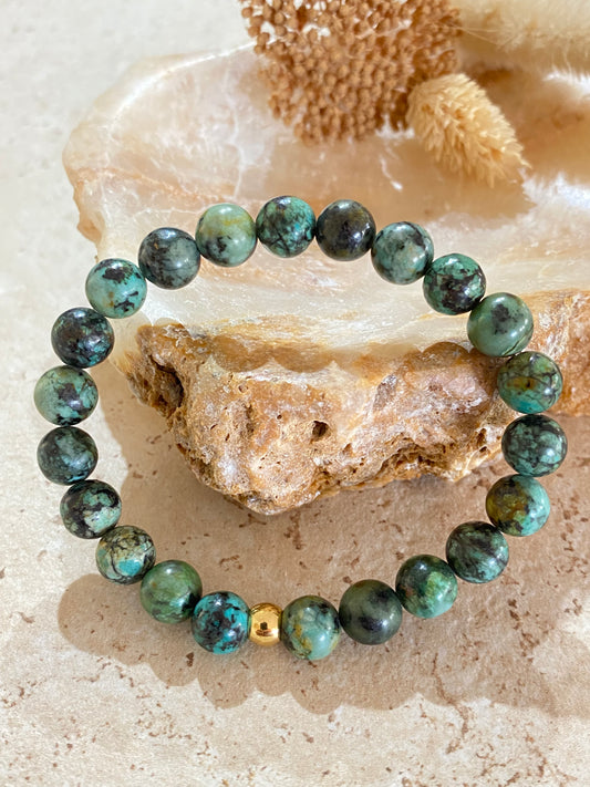Bracelet pierres naturelles Turquoise Africaine "Protection"