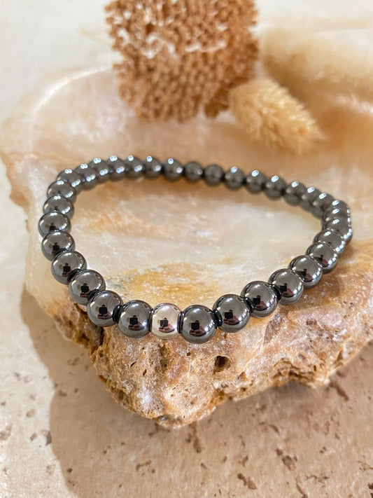 Bracelet pierres naturelles Hématite "Douleurs et force"