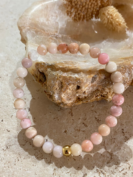 Bracelet pierres naturelles Opale Rose pour enfants