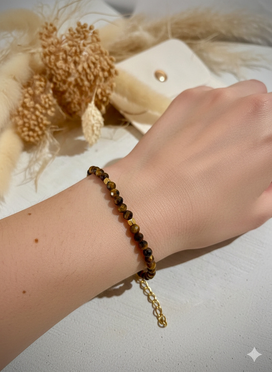 Bracelet fin en Oeil de Tigre"Protection et anti-stress"