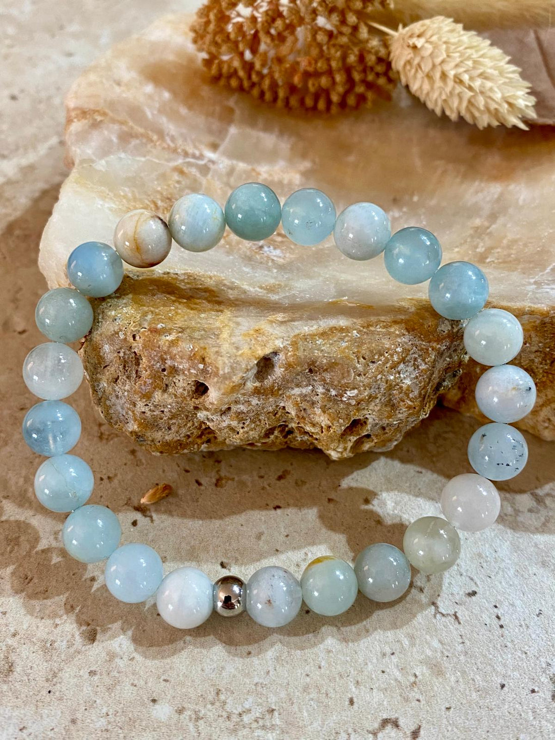 Bracelet sur mesure lithothérapie en pierre naturelle personnalisé