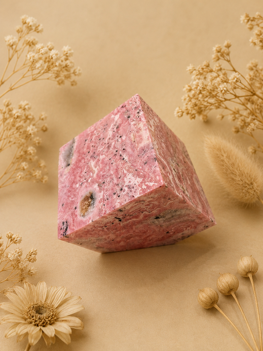 Cube en Rhodochrosite en provenance du Pérou