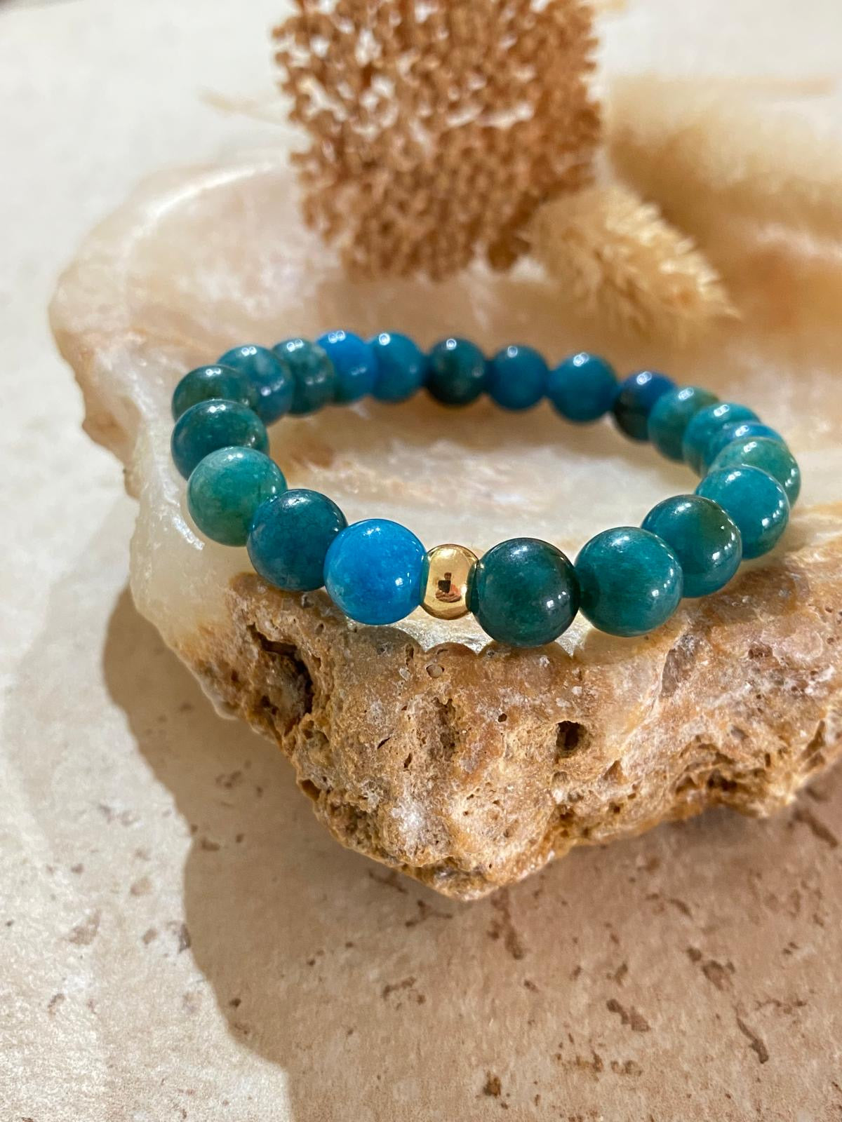 Bracelet pierres naturelles Apatite Bleue