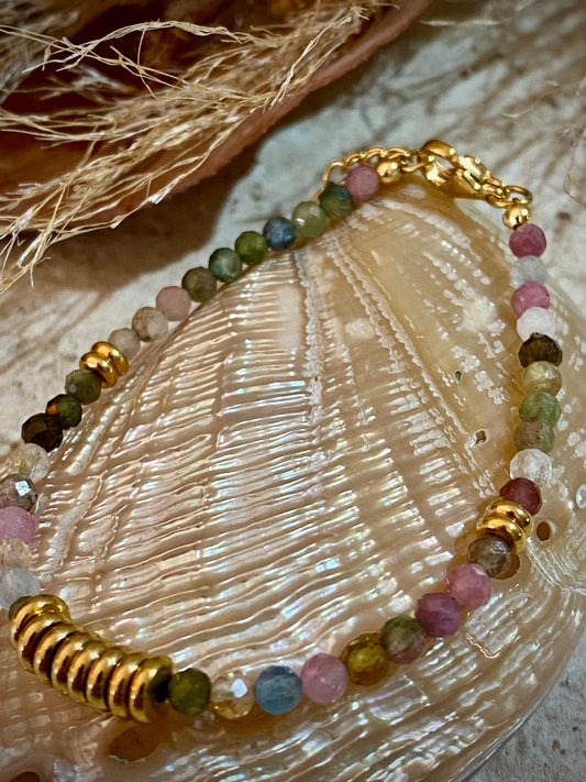 Ensemble bracelet et collier en Tourmaline "Protection"