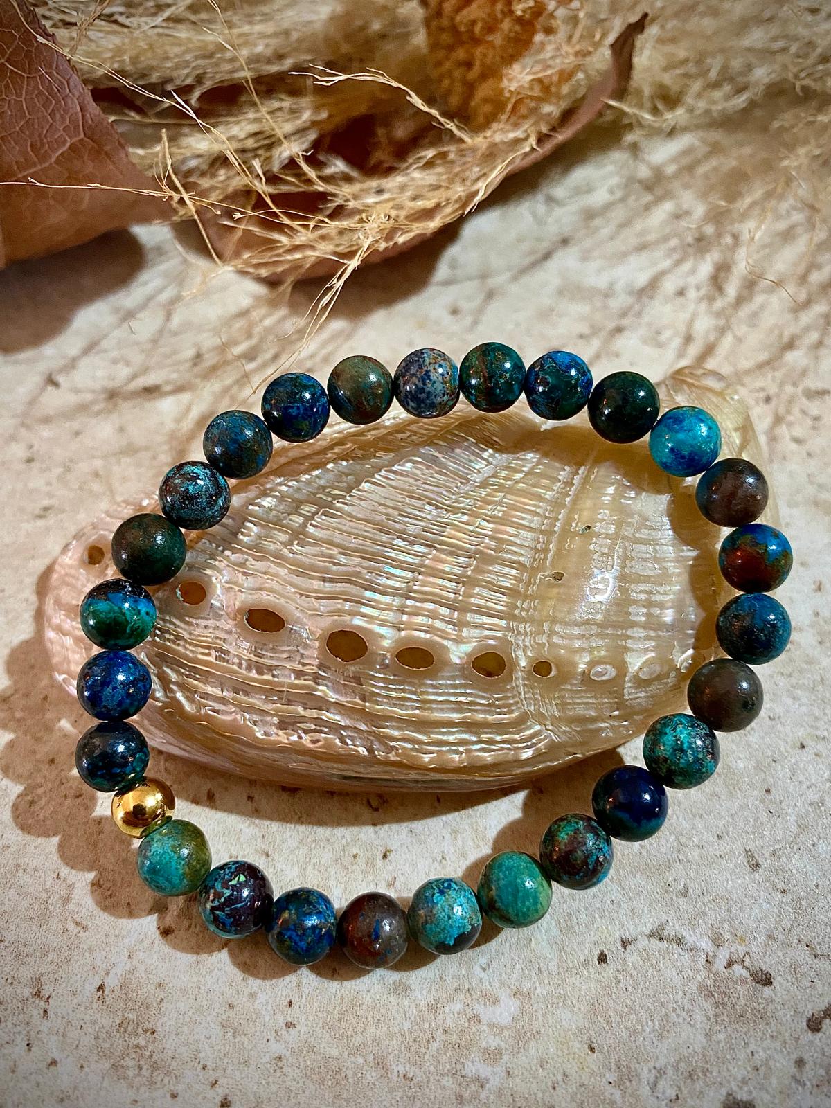 Bracelet pierres naturelles Azurite "Positivité"