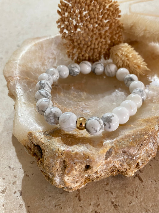 Bracelet pierres naturelles Howlite