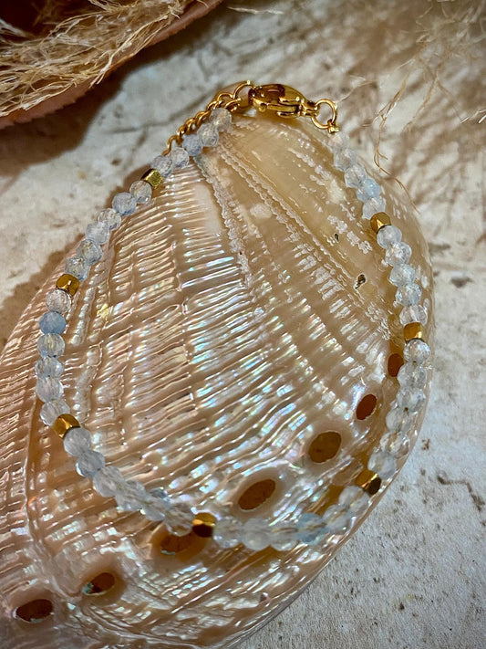 Bracelet fin en Aigue Marine "Chance et sérénité"