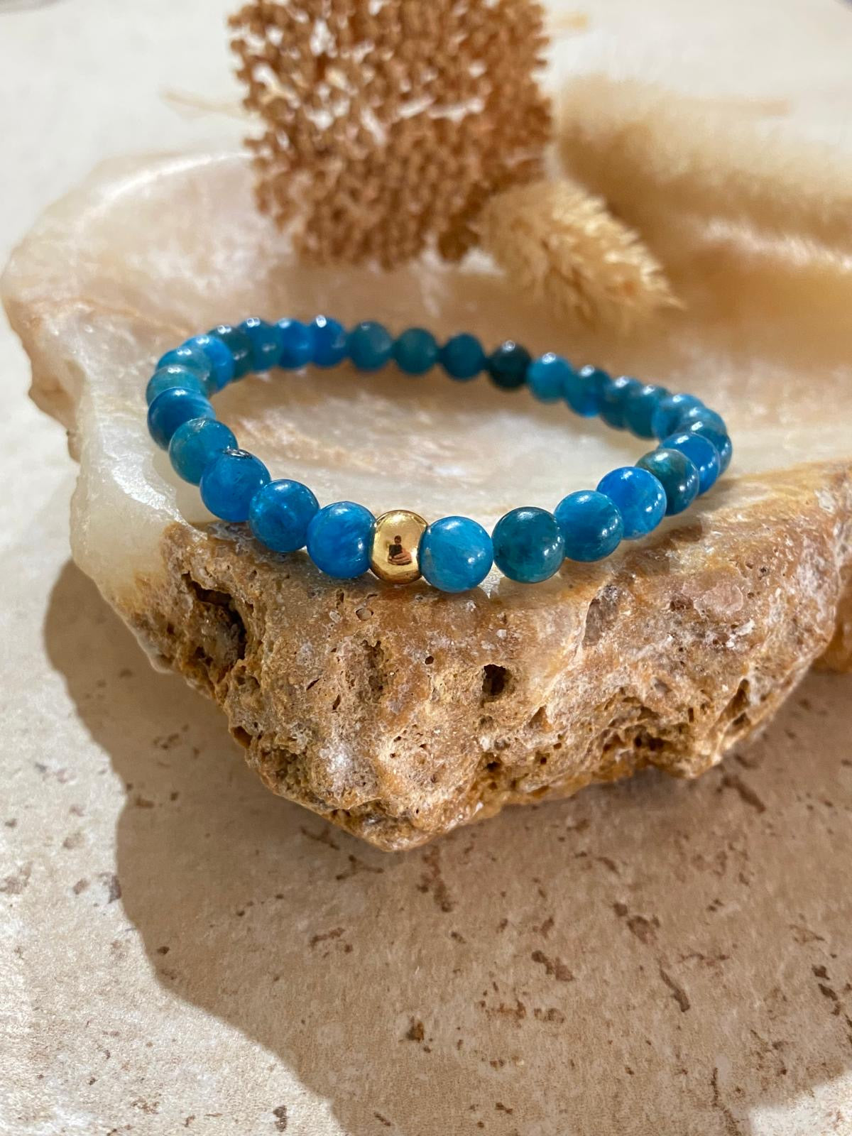 Bracelet pierres naturelles Apatite Bleue