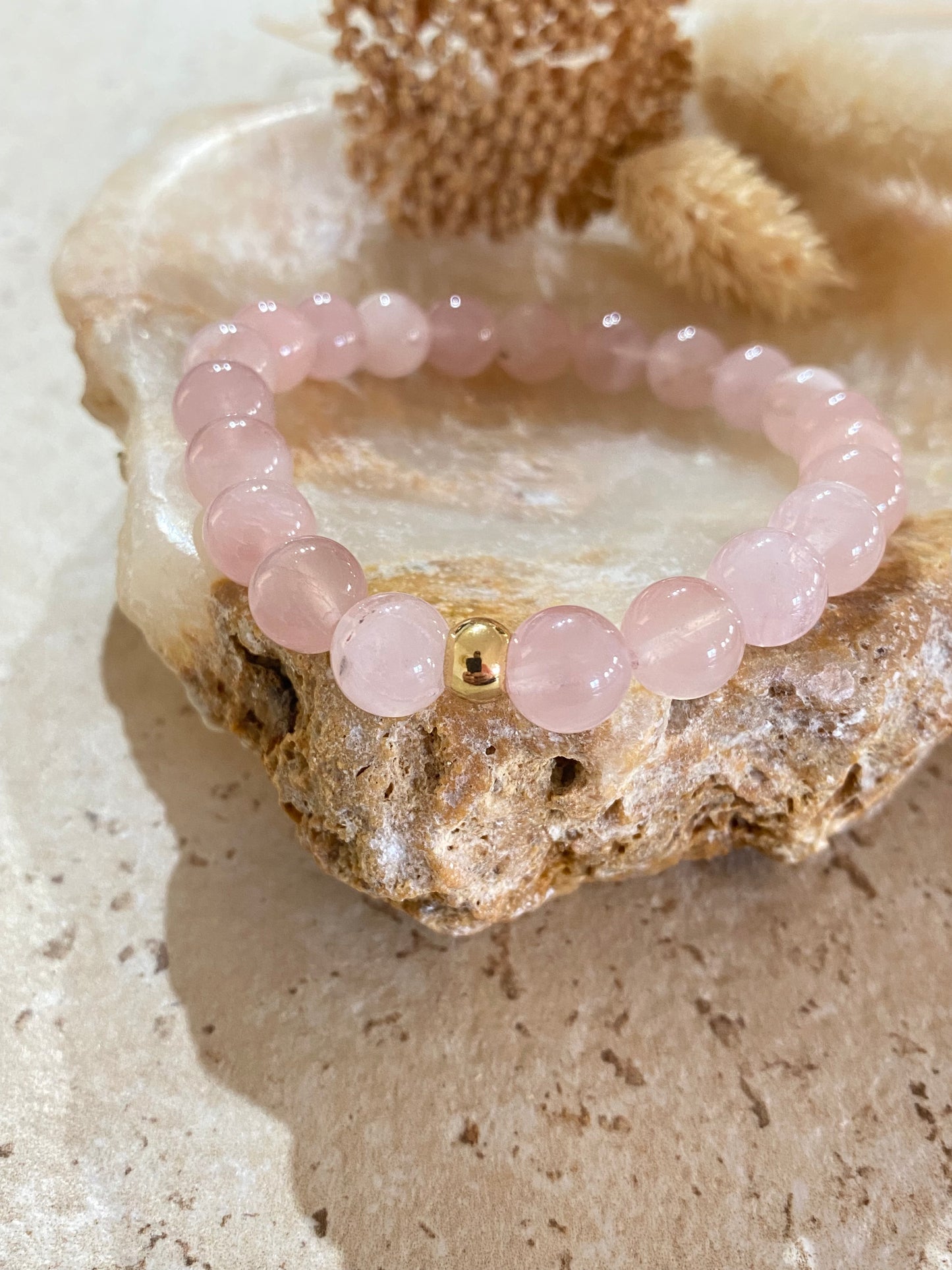 Bracelet pierres naturelles Quartz Rose