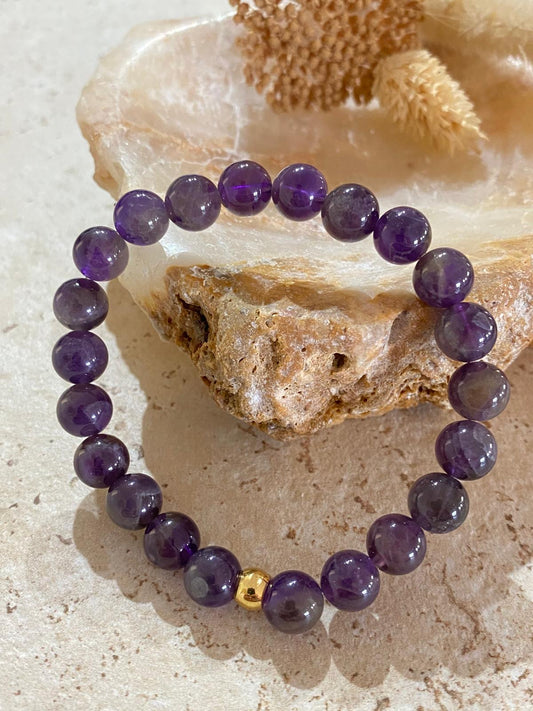 Bracelet pierres naturelles Améthyste "Sommeil"