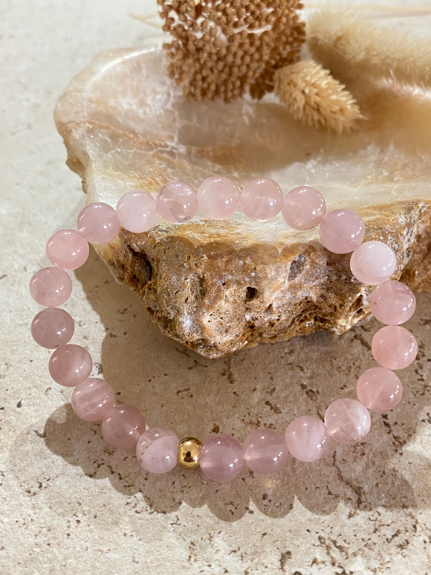 Bracelet pierres naturelles Quartz Rose