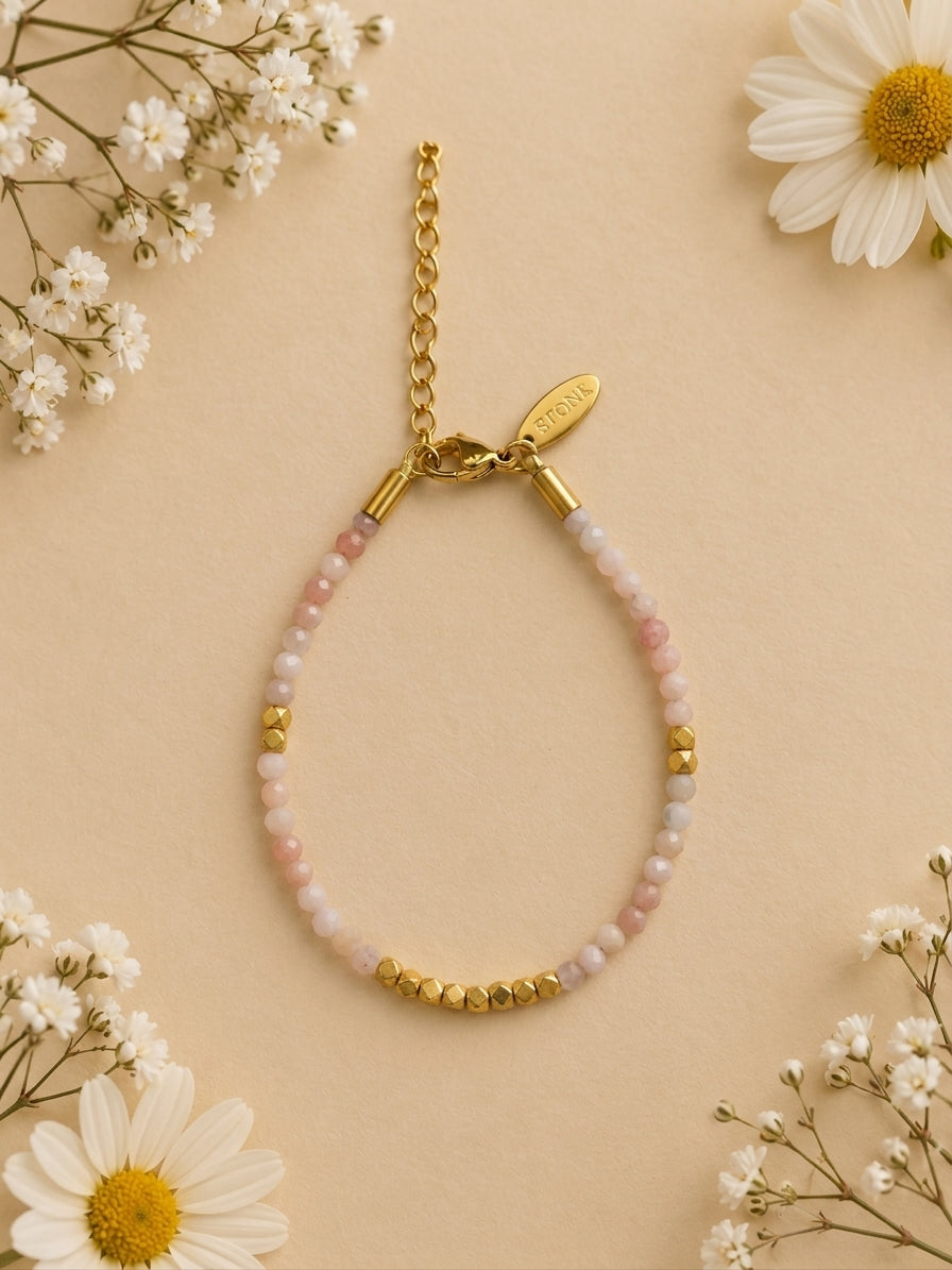 bracelet en opale rose