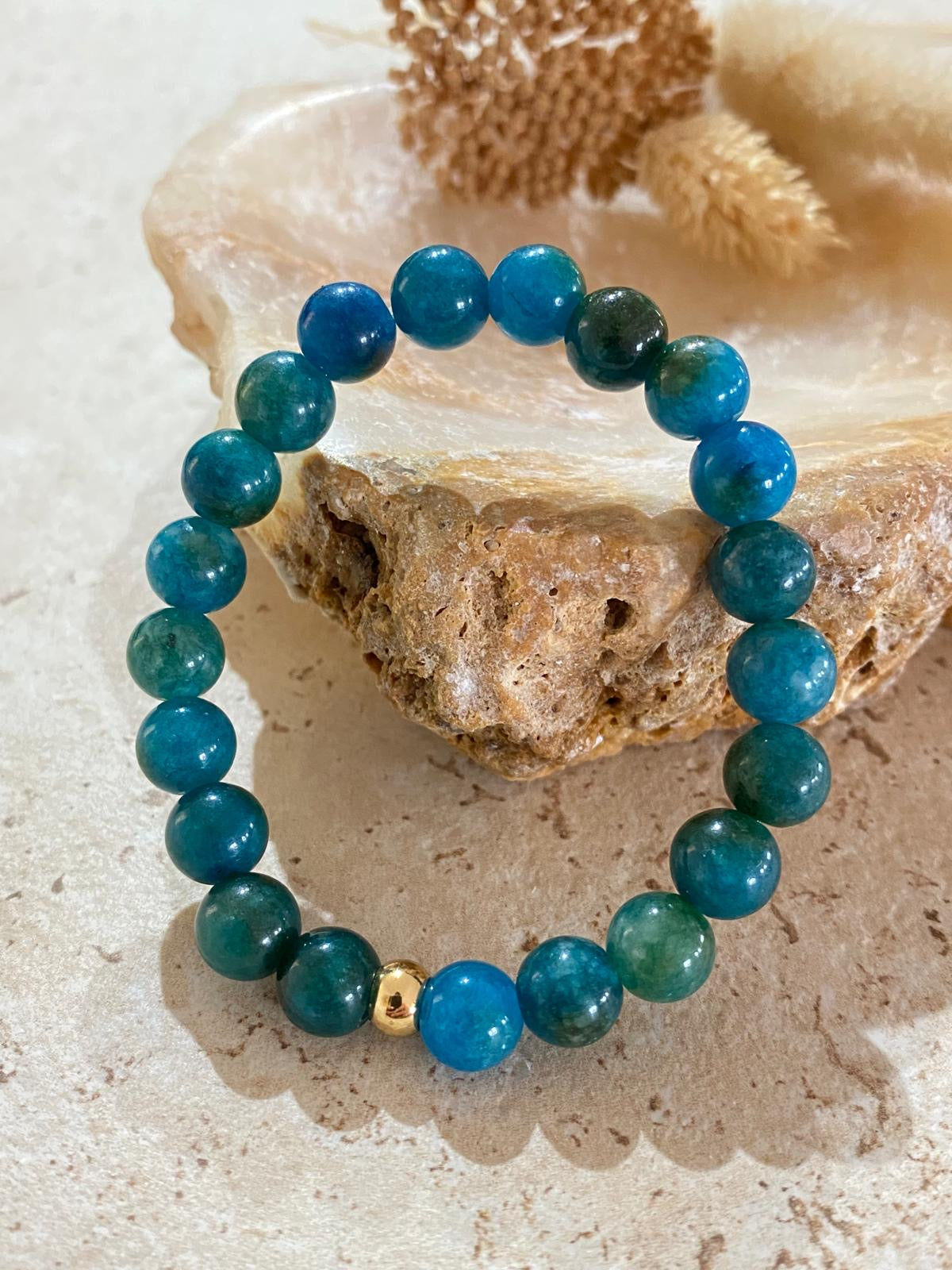 Bracelet pierres naturelles Apatite Bleue