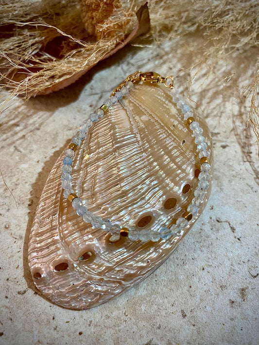 Bracelet fin en Aigue Marine "Chance et sérénité"