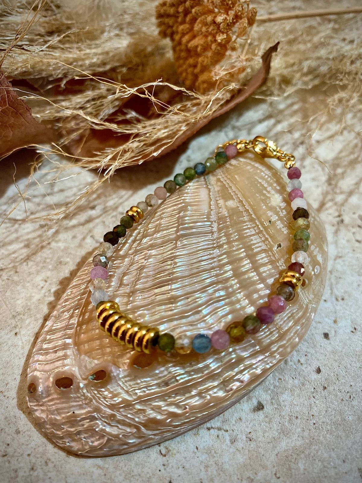 Ensemble bracelet et collier en Tourmaline "Protection"