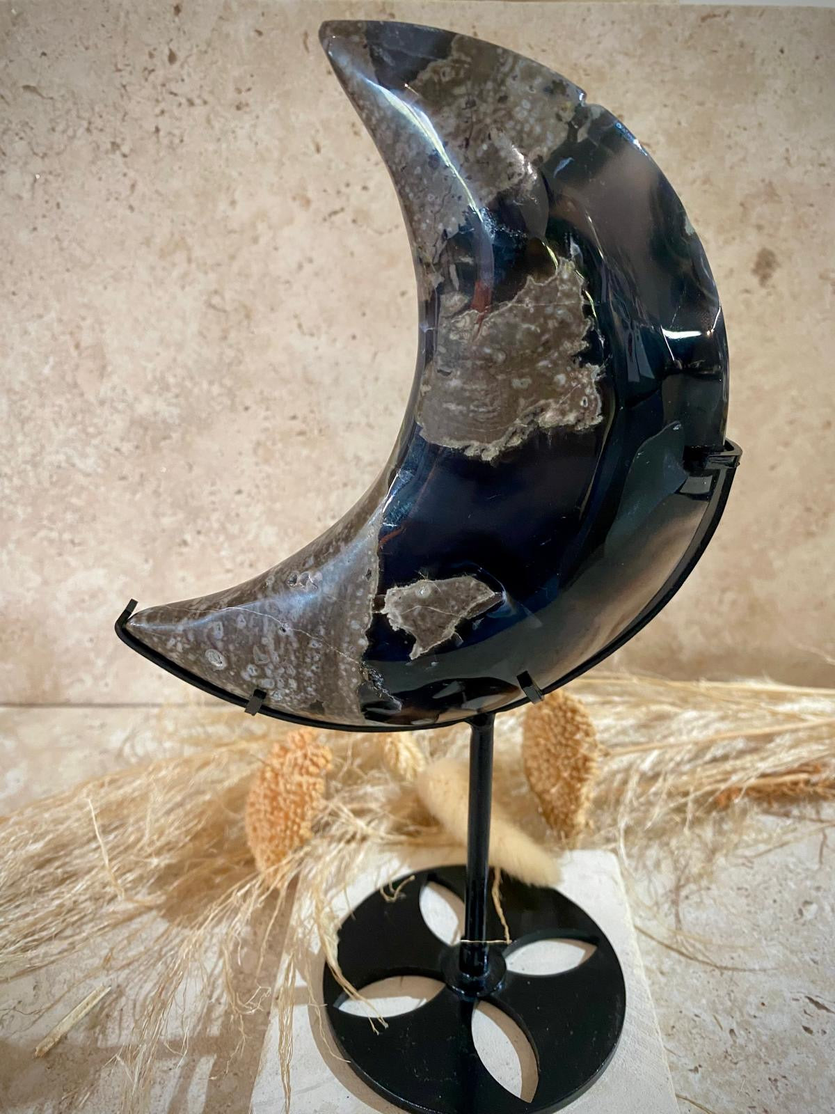 Agate Volcano en forme de lune