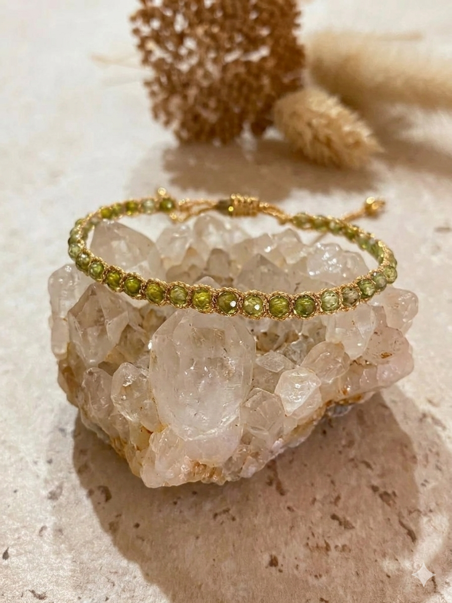 Bracelet Bali Olivine Péridot "Confiance"