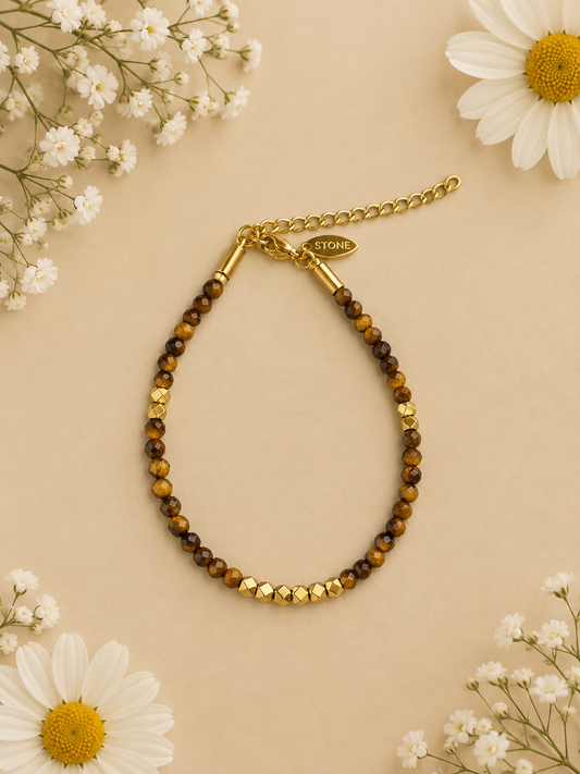 Bracelet fin en Oeil de Tigre"Protection et anti-stress"
