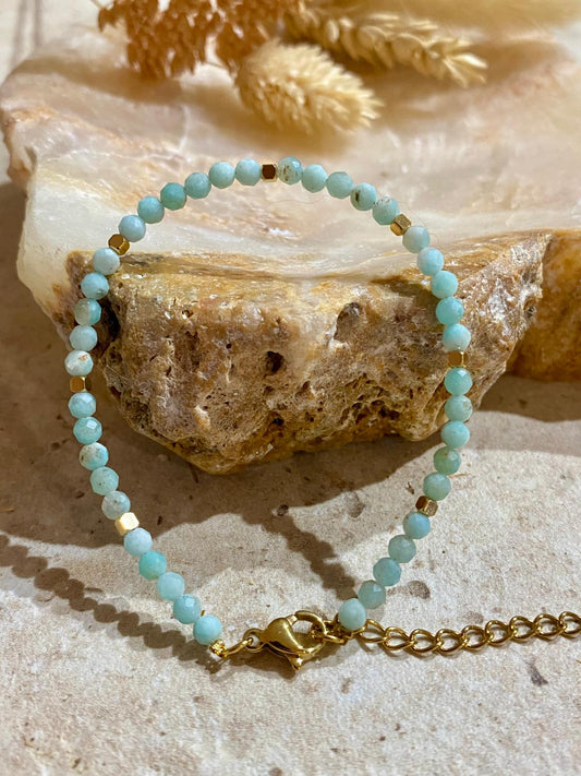 Bracelet fin réglable en Amazonite