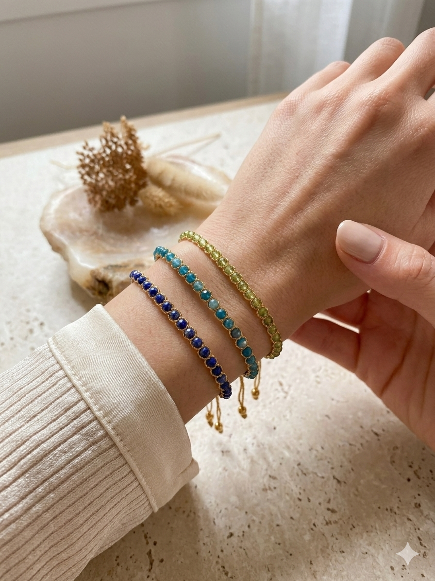 Bracelet Bali Olivine Péridot "Confiance"
