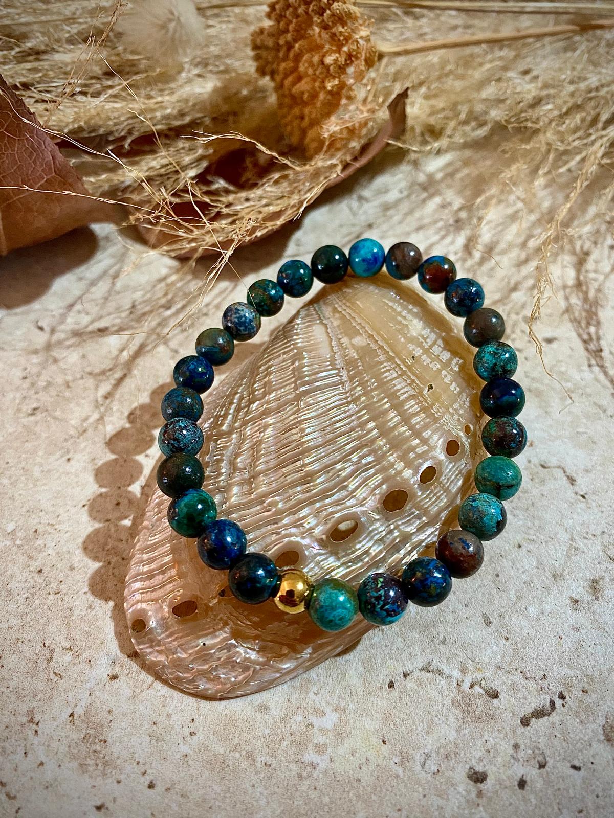 Bracelet pierres naturelles Azurite "Positivité"